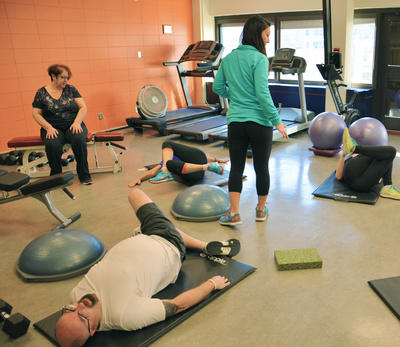 Pictured here is a RECHARGE group class during a workout session.