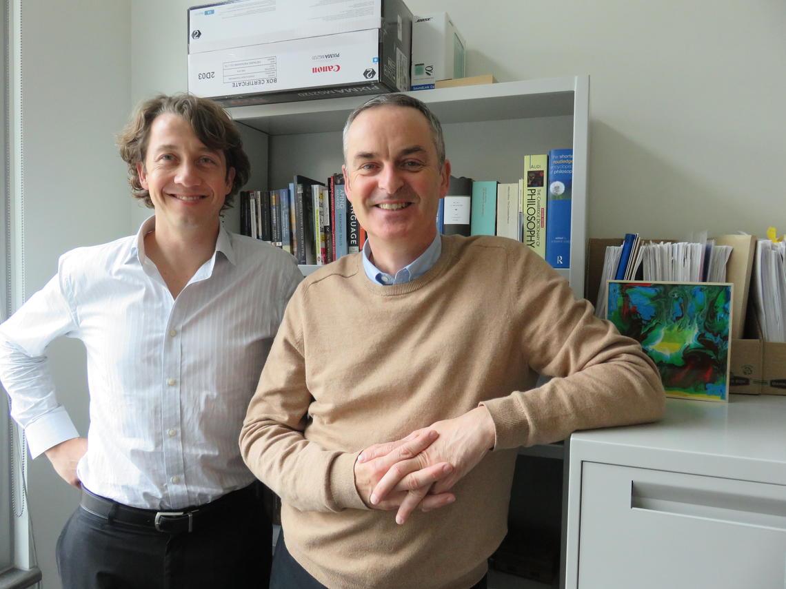 Shane Sinclair, research professor in cancer care (left) and Graham McCaffery, associate dean, undergraduate programs.