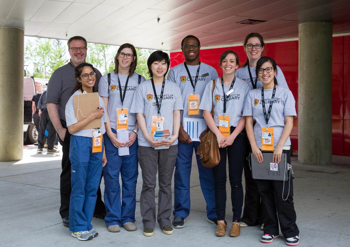 University of Calgary nursing students (pictured) have been going door-to-door in campus residences to check on the well-being of Fort McMurray evacuees and offer support.