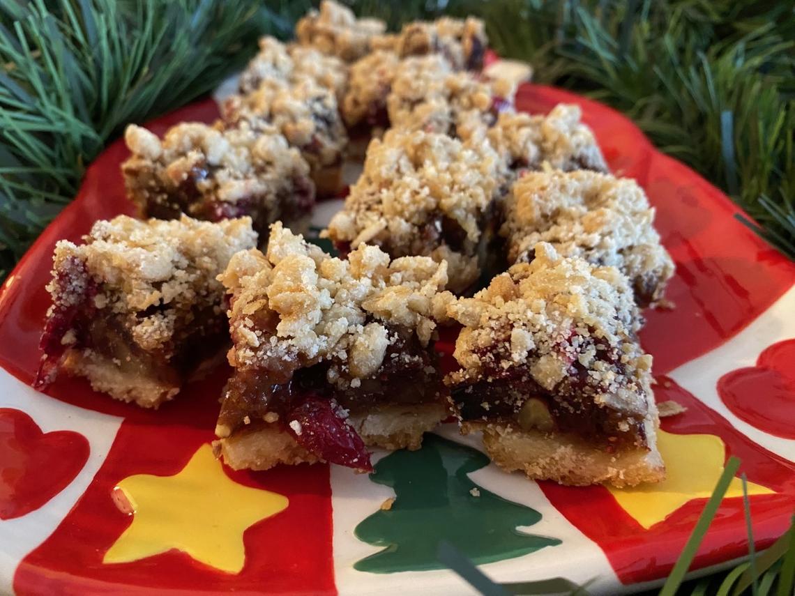 Deb's CHEWY CARAMEL CRANBERRY SQUARES