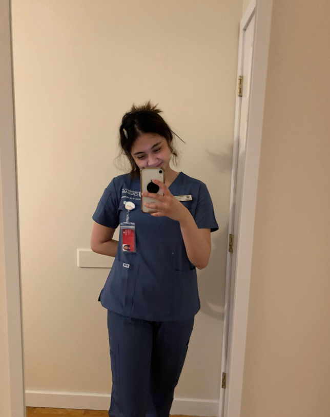 nursing student in scrubs
