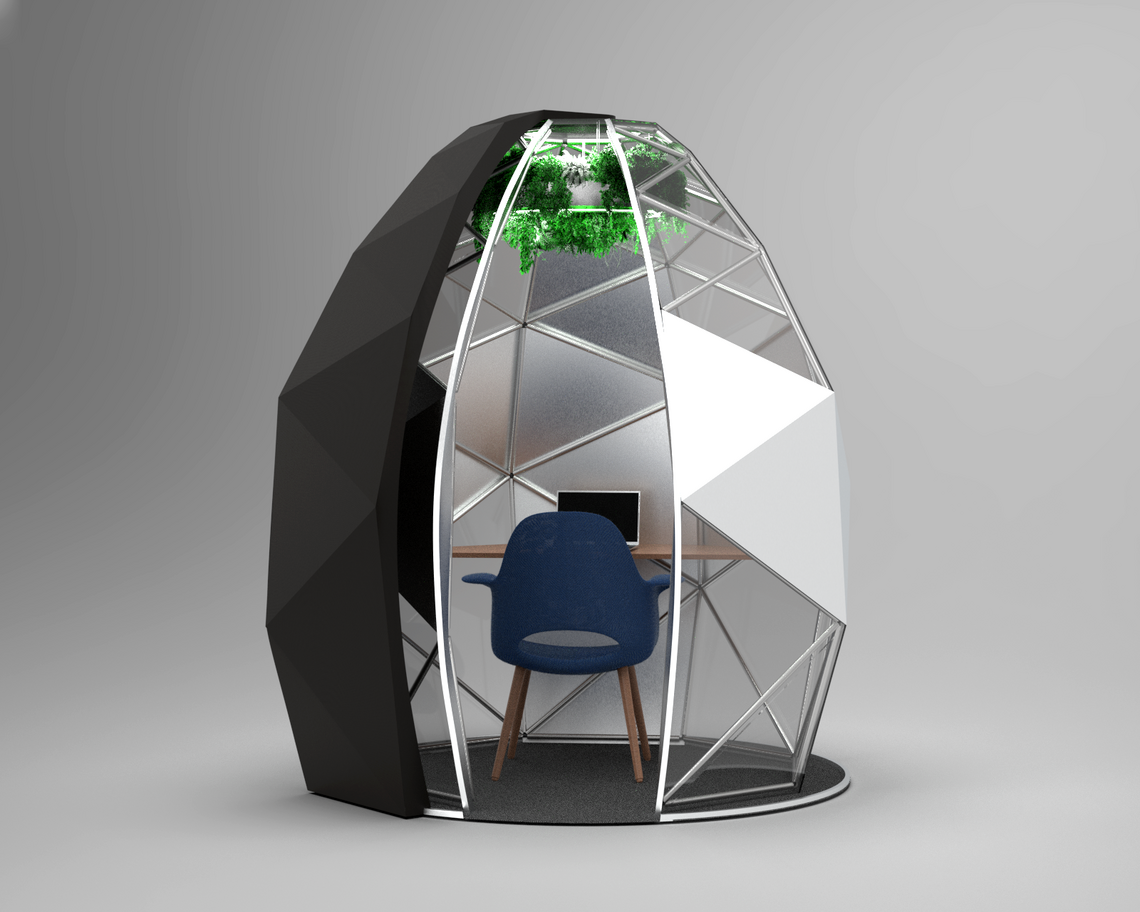 Rendering of the interior of the study pod