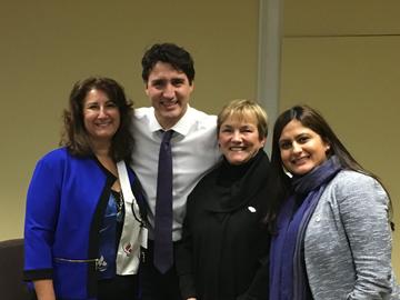 Barb Shellian with Prime Minister Justin Trudeau.