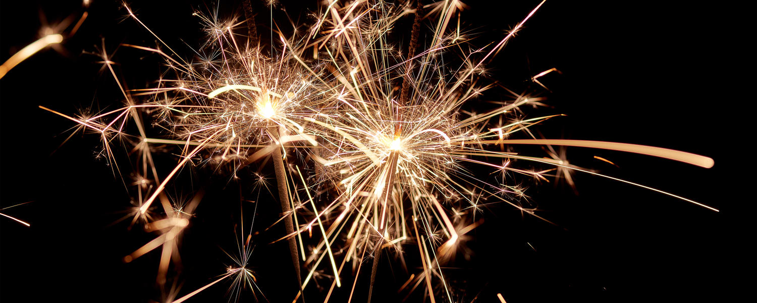 Sparklers with dark background