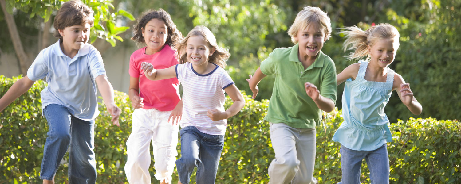 Children playing in a field