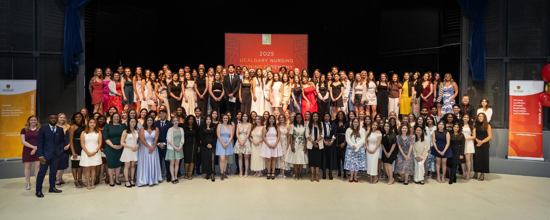 nursing students at pinning ceremony