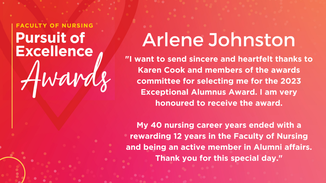 Arlene Johnston Exceptional Alumnus Award