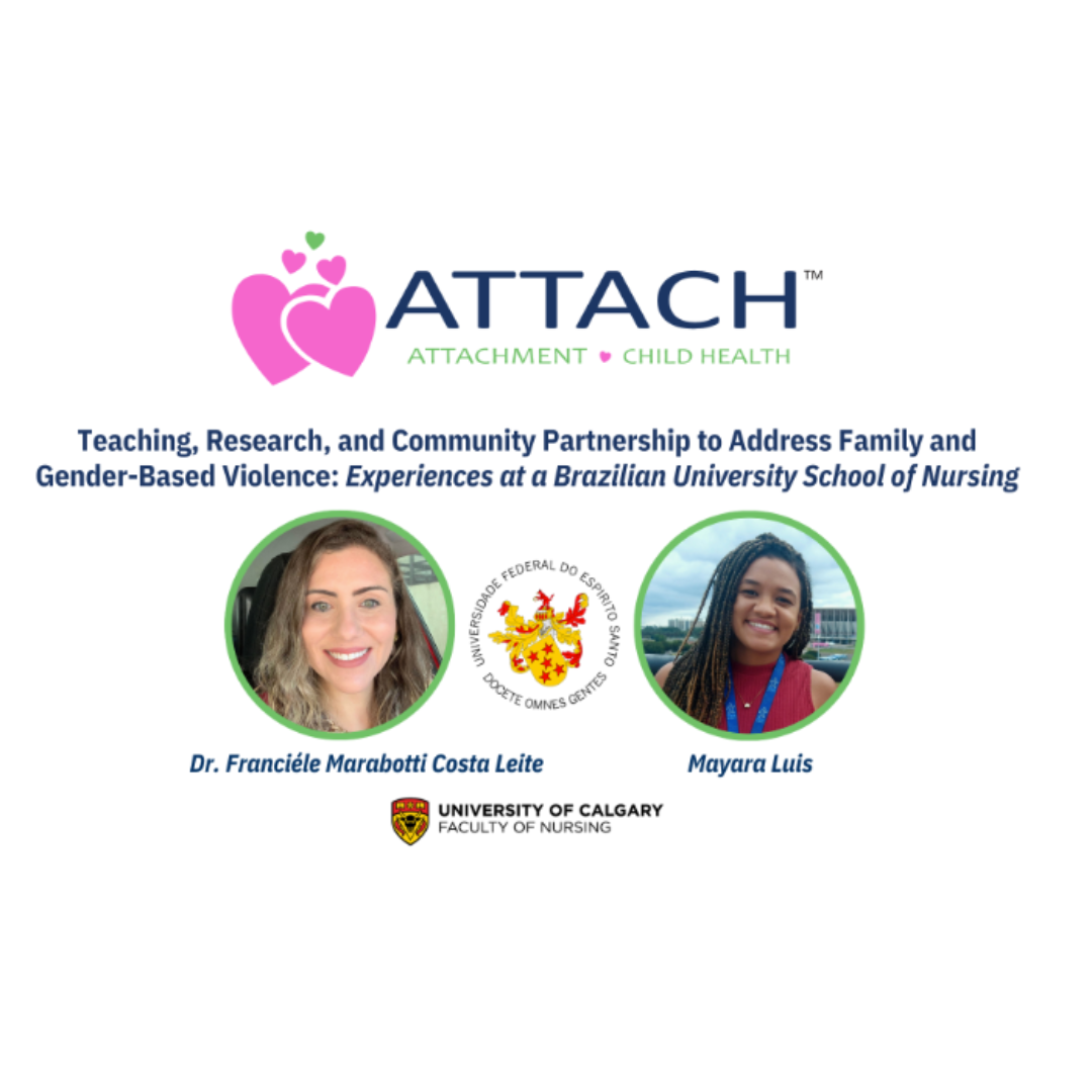 Photos of Dr. Franciele Marabotti Costa Leite and Mayara Luis with ATTACH logo above; title of event is in the middle