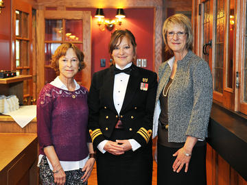 From left, Faith Nixdorff (BN'74), Jo-Ann Hnatiuk (MN'01) and Dianne Tapp (PhD'97, MN'93) at the inaugural Marguerite Schumacher Memorial Alumni Lecture in 2014.