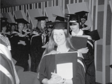 The first Bachelor of Nursing class graduates from the program at the University of Calgary in 1974. 