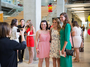 Students celebrate completion of their nursing programs.