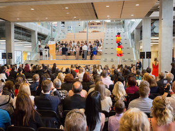 Family members and friends of the nursing graduands filled the space and packed the room before convocation. 