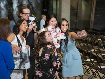 From left, former members of the UNS executive team Leslie Chau, Jordan Swiatkowski, Emily Johnston, Edith Yung and Arielle Manzano.