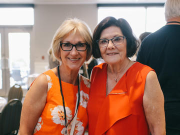 Alumni Luncheon organizer Judy Hanson and guest Darlene McLafferty