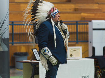 Dr. Kent Ayoungman during recognition ceremony