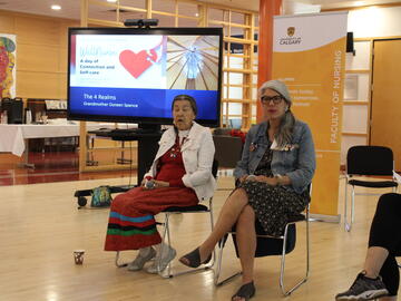 Grandmother Doreen Spence and Michelle Scott at UCalgary Nursing Alumni Committee event WellNurse.