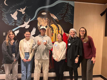 Indigenous nursing students with Michelle Scott and Heather Bensler