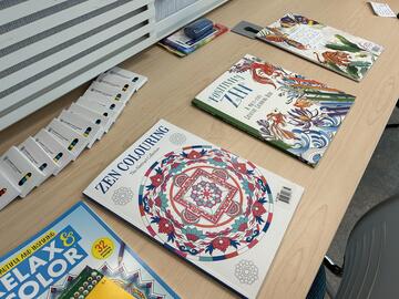 Zen colouring books in the Mental Health and Wellness Clinic