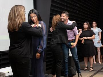 Students get pinned by instructors and alumni