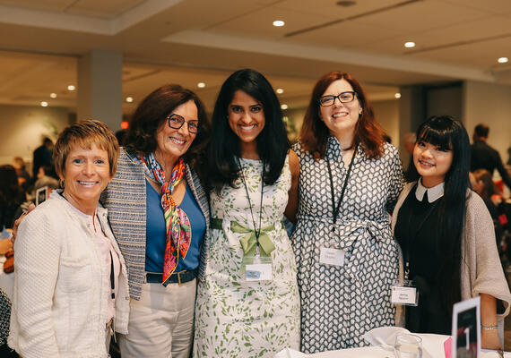 Margaret Trudeau with nursing faculty, alumni and students at Alumni Luncheon
