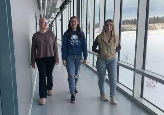 students walking